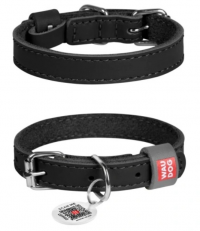 Obroża dla psa skórzana, czarny, rozmiar XS