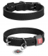 Obroża dla psa skórzana, czarny, rozmiar XS